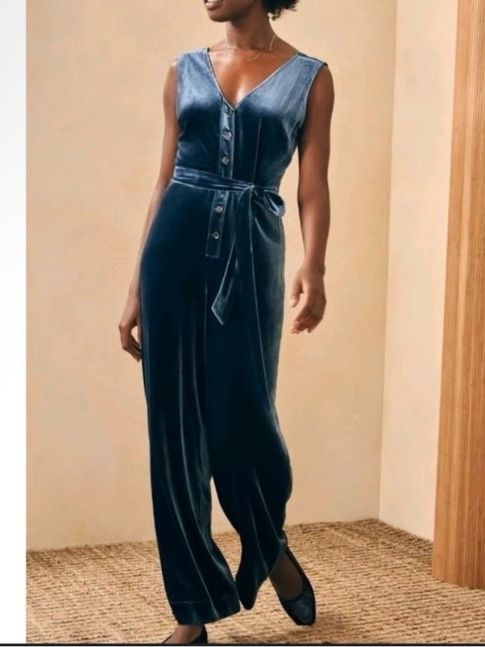 NWOT FAHERTY Alina Velvet Jumpsuit - Picture 1 of 7